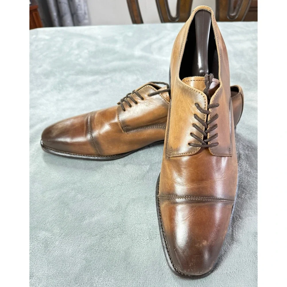 Kenneth Cole Reaction Shoes Mens‎ Size 12 Derby Cap Toe Dress Oxfords Leather